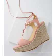 CUTE BLUSH SUEDE EN CUIR ESPACE EN CUIR ESPADRILLE